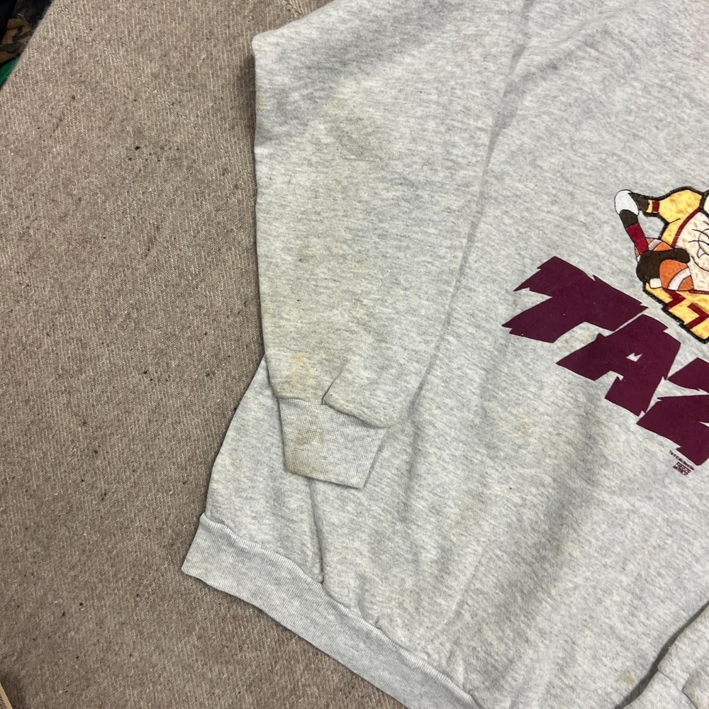 Vintage Tasmanian Devil‎ Sweatshirt Mens Large Gray 1990s - Picture 5 of 10
